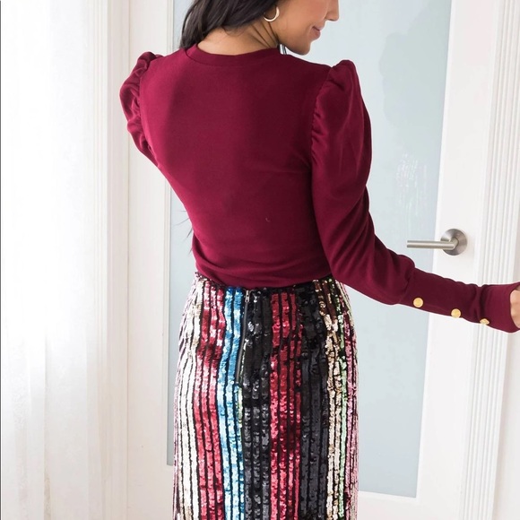 NeeSee’s Dresses Cranberry Gigot Top - Picture 3 of 4